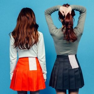 Chuu Red Pleated Mini Skirt/Skort